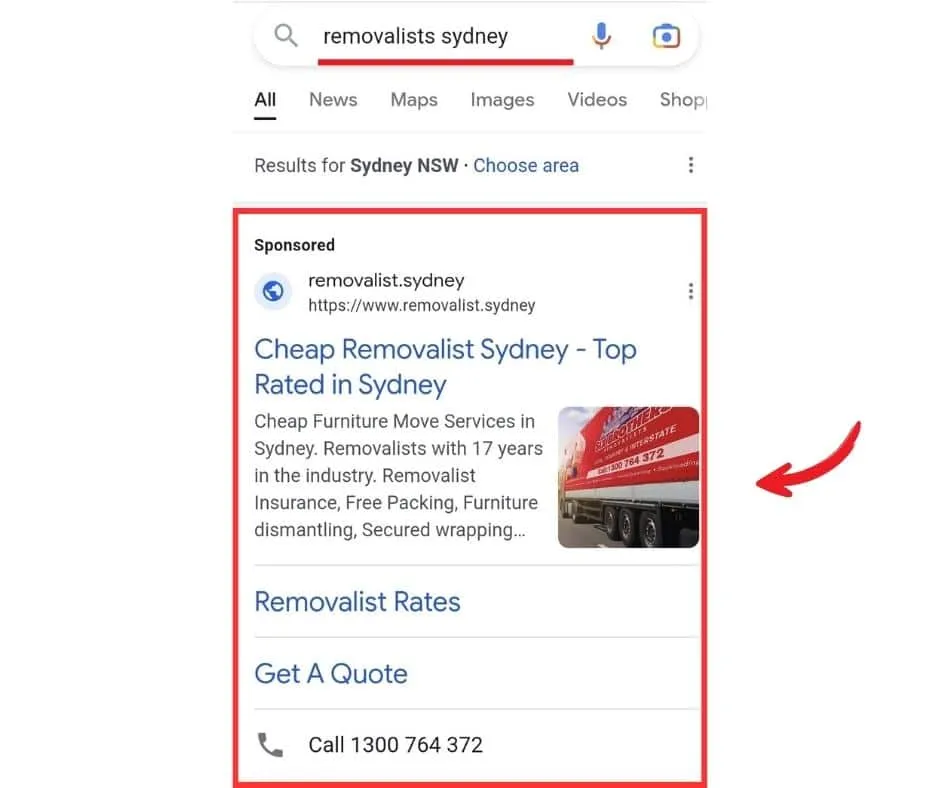 Pay per lead search result example 8